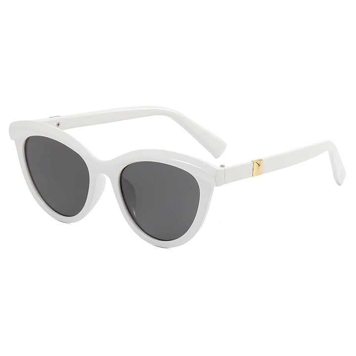 Dame elegant Cat-Eye solbriller med stilfull metallramme Luvikno