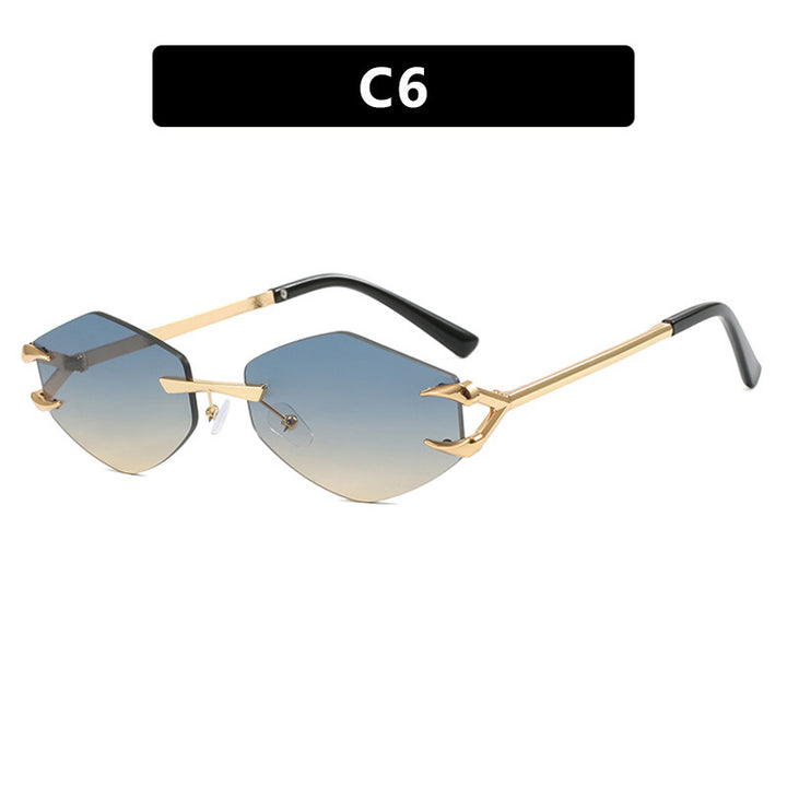 Damer geometrisk designer-solbrille med fremragende metallramme Luvikno