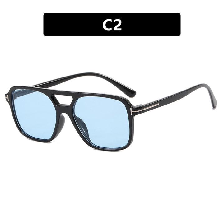 Dame elegant geometrisk solbrille med stilfull ramme Luvikno