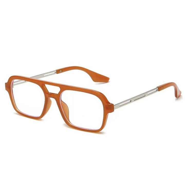Dame designer solbriller med elegant transparent ramme og gule glass Luvikno