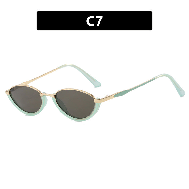 Dame moter Cat-Eye solbriller med to-farget ramme og UV-beskyttelse Luvikno