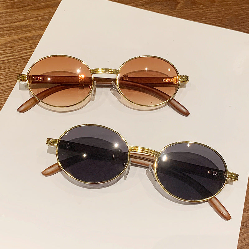 Dame Vintage-stil solbrille med tre innerramme Luvikno