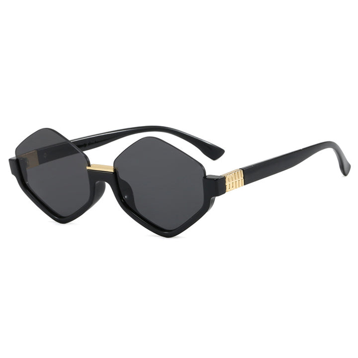 Dame moteriktig solbrille med trendy sekskantet ramme og beskyttende linser Luvikno