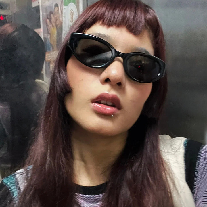 Damer moteriktig Cat-Eye solbrille med trendy ramme og UV-beskyttelse Luvikno