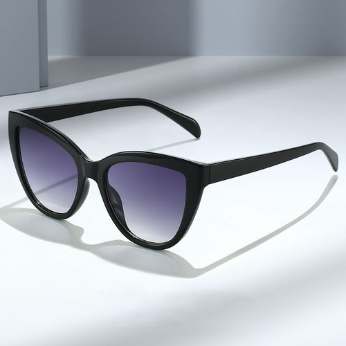 Dame Cat-Eye solbriller med transparent ramme og UV-beskyttelse Luvikno