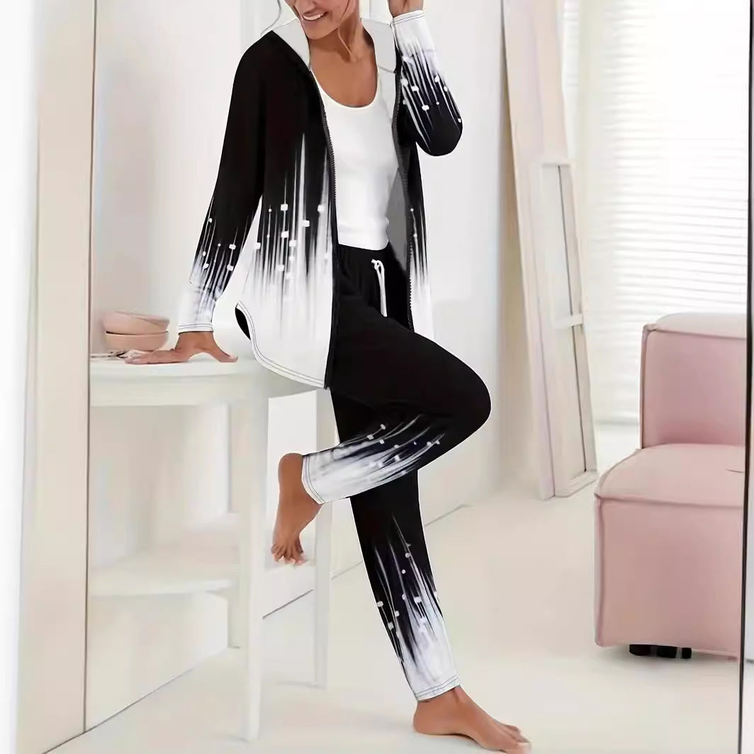 Naisten urheiluasu ainutlaatuisilla väriliukuefekteillä Luvik