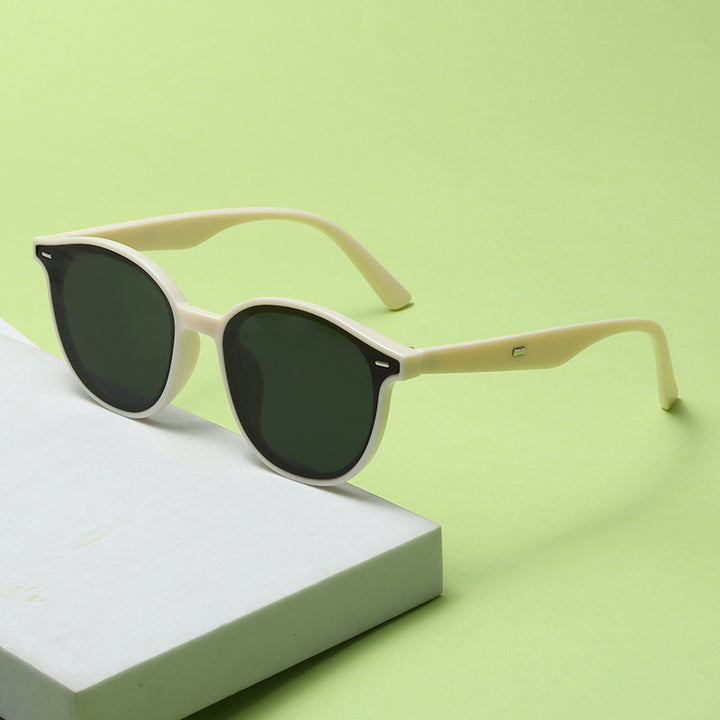 Dame Motemessig Solbrille med trendy, rund ramme og UV-beskyttelse Luvikno