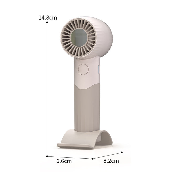 Kvinnelig bærbar mini håndvifte med integrert holder Skanto