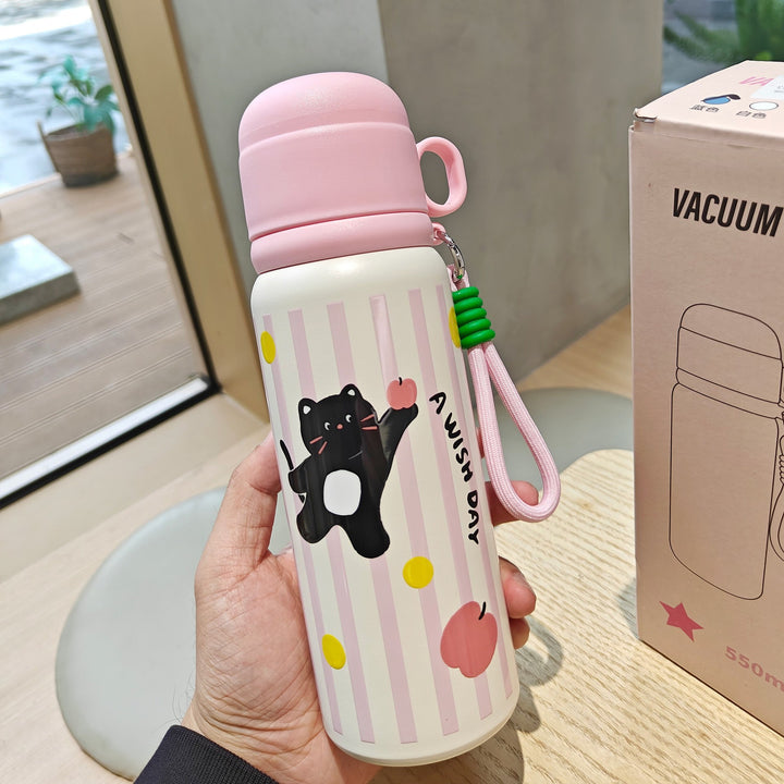 Damen Isolier-Trinkflasche mit sicherem Tragegriff und kreativem Tierdesign Luvikno