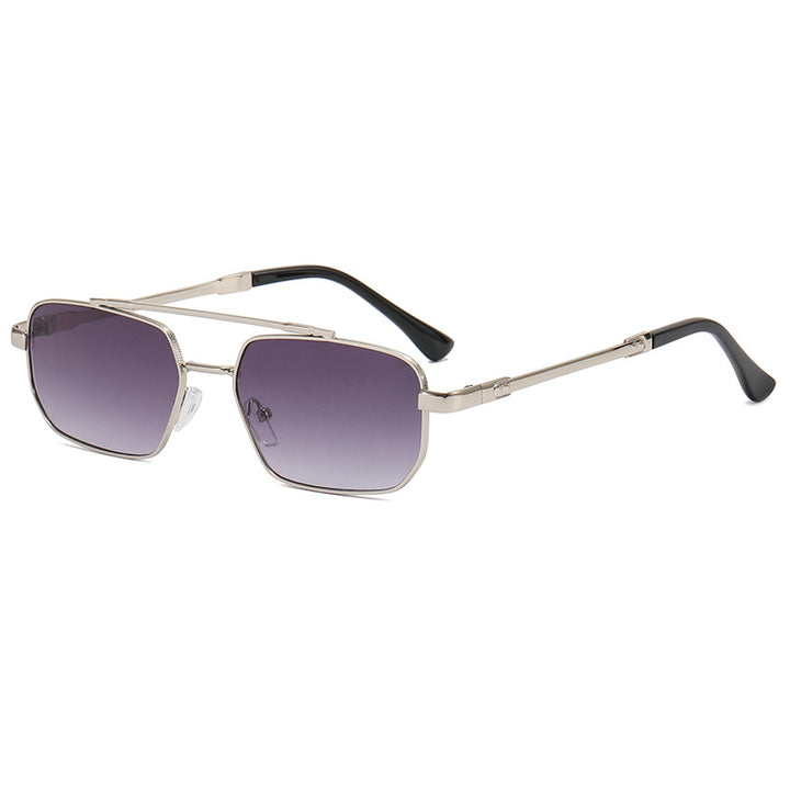 Dame moteriktig geometrisk brille med lett metallramme Luvikno