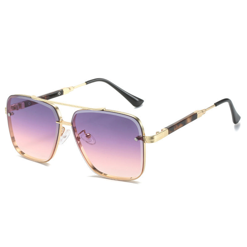 Dame Geometriske Oversized-solbriller med filigran metallramme Luvikno