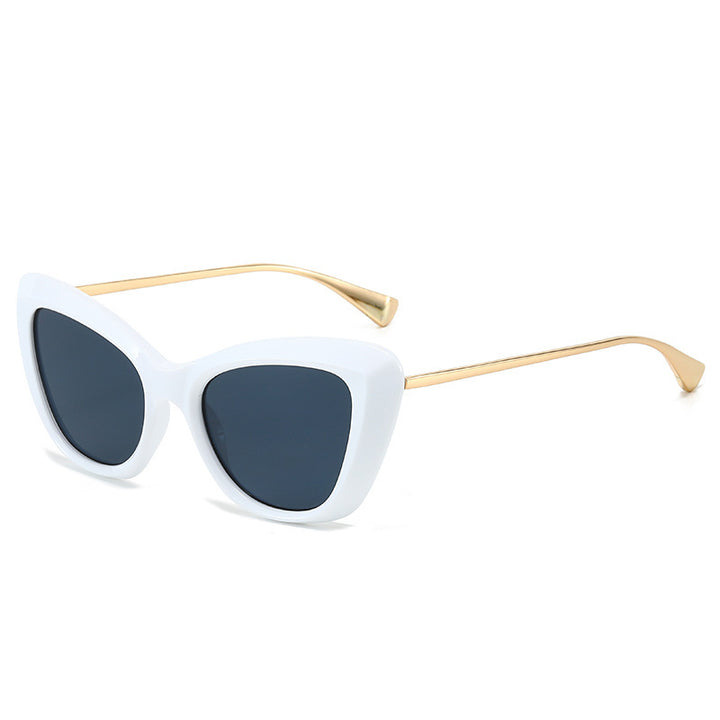 Dame Cat-Eye solbriller med elegant metallramme Luvikno