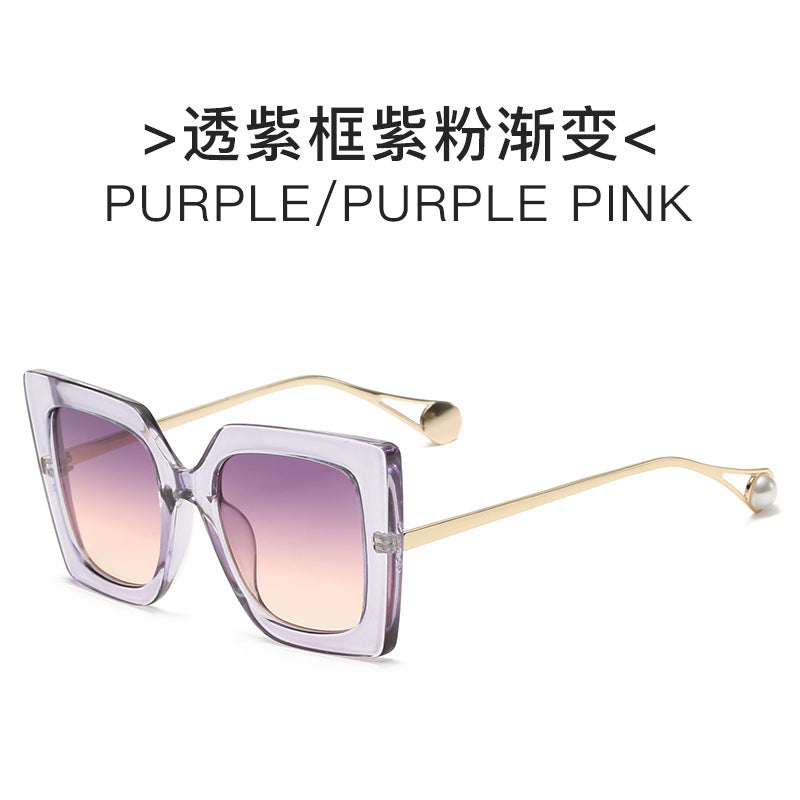 Dame elegant solbrille med geometrisk ramme Luvikno
