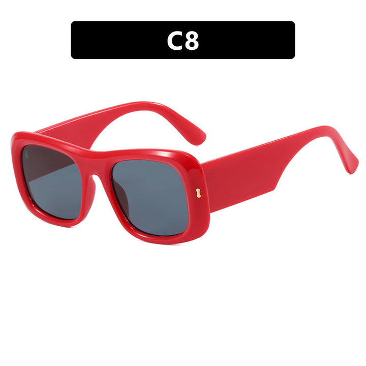 Dame oversized kvadratisk solbrille med bred ramme og polariserte linser Luvikno