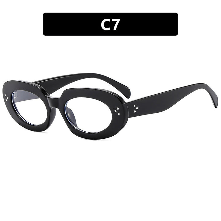 Dame moteriktig solbrille med unikt ovalt ramme og beskyttende glass Luvikno