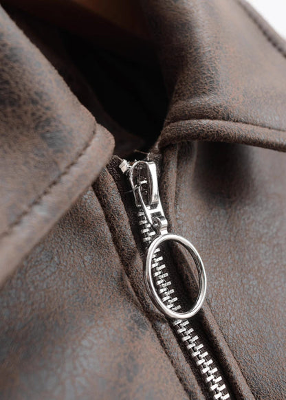 Luvik | Vintage Keinonahka Bombertakki