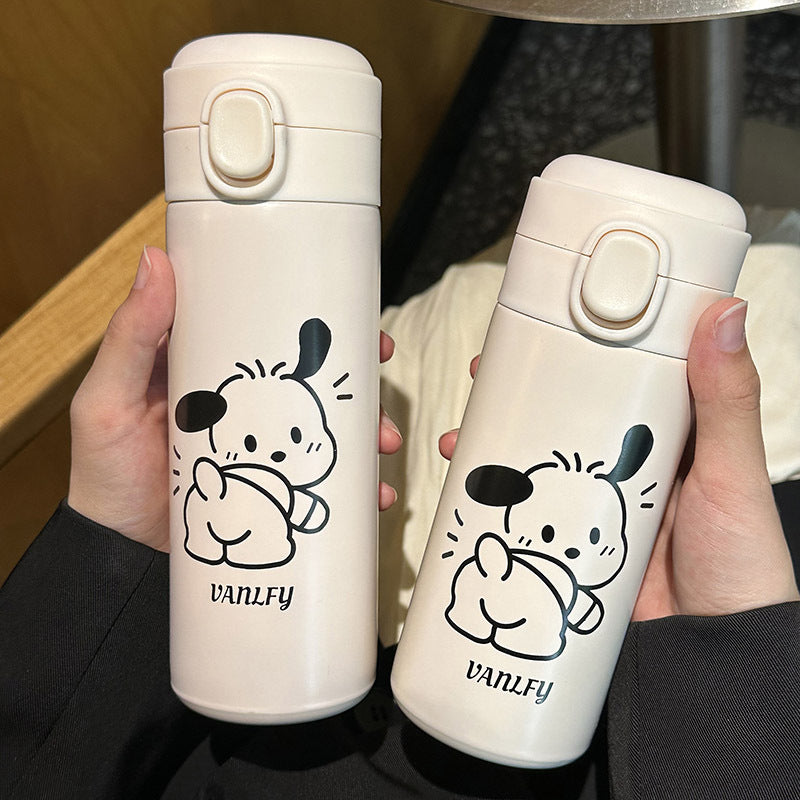 Damen Isolierflasche mit sicherem Klappverschluss und niedlichem Tiermotiv Luvikno