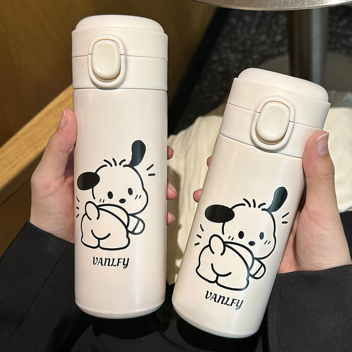 Damen Isolierflasche mit sicherem Klappverschluss und niedlichem Tiermotiv Luvikno