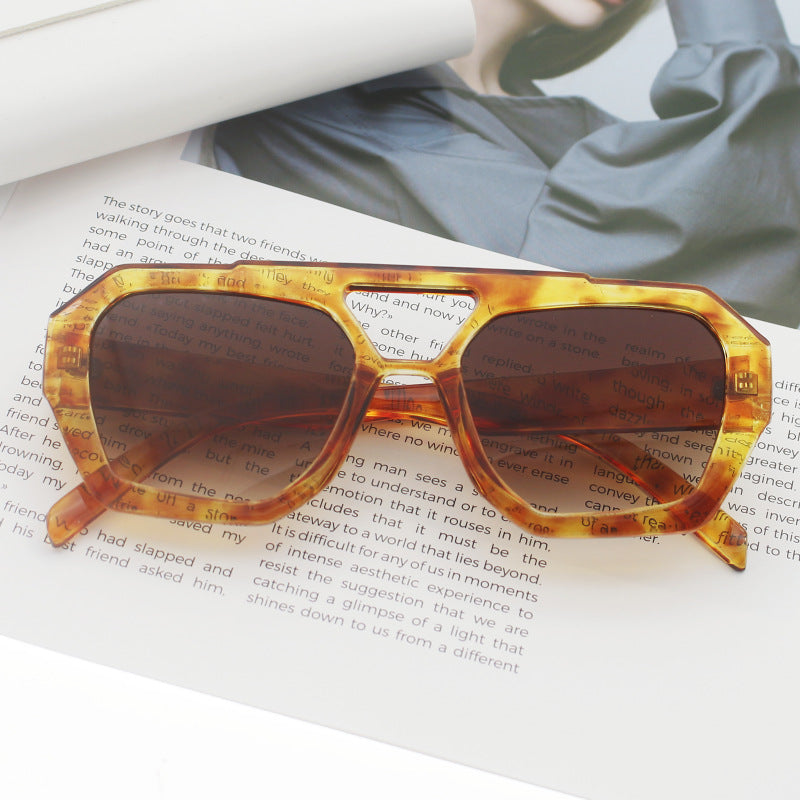 Dame fashionable sekskantet brille Luvikno