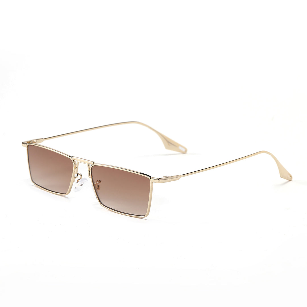 Dame elegant firkantet solbrille med smal metallramme og UV-beskyttelse Luvikno