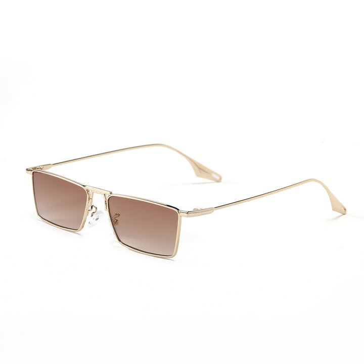 Dame elegant firkantet solbrille med smal metallramme og UV-beskyttelse Luvikno