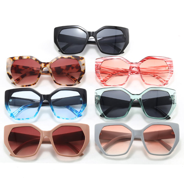 Dame oversized geometrisk solbrille Luvikno