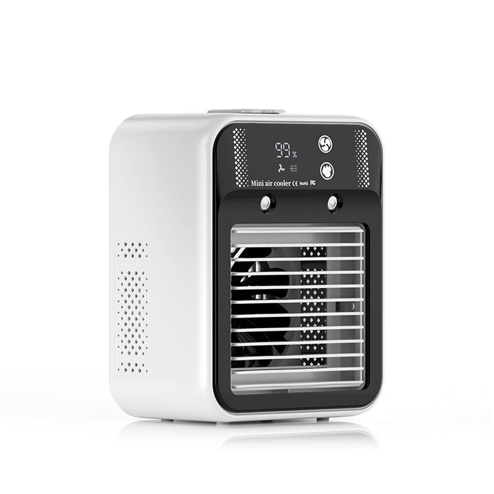 Unisex nan bærbar Mini-luftkjøler med luftfukter digitalt display USB-drift Luvikno