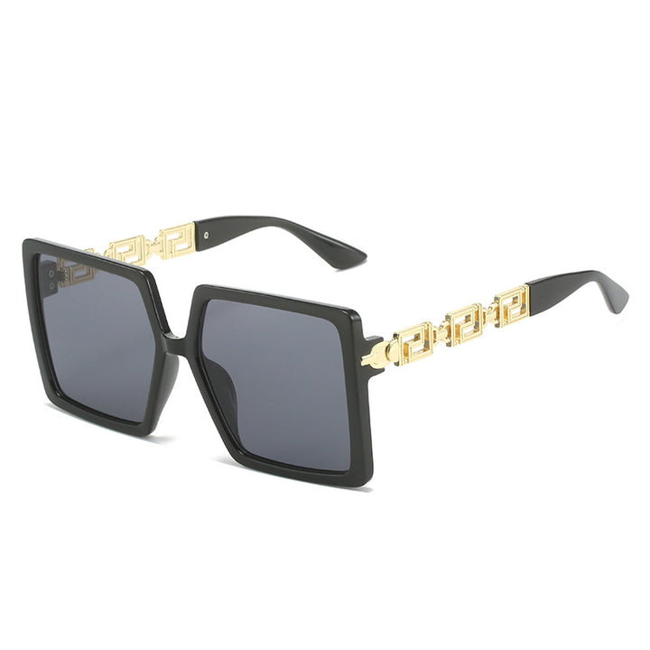 Dame kvadratisk solbrille med luksuriøse detaljer Luvikno