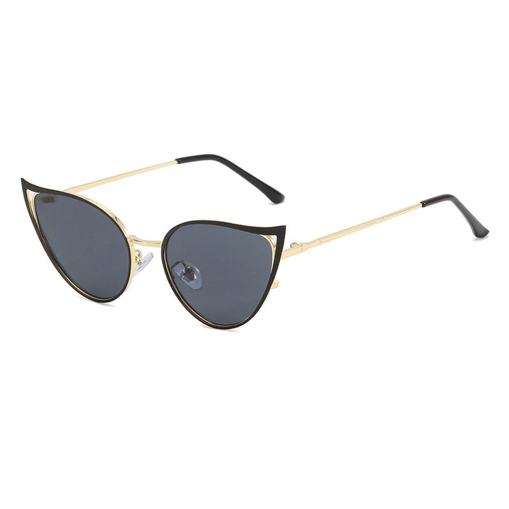 Dame cat-eye solbriller med elegant metallramme og UV-beskyttelse Luvikno