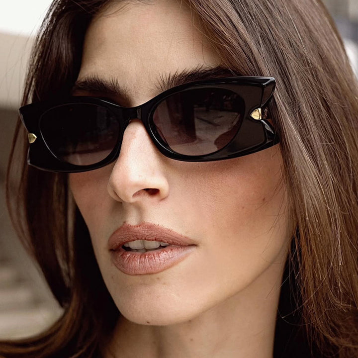 Dame Cat-Eye Solbrille med stilfull metalldetalj og UV-beskyttelse Luvikno