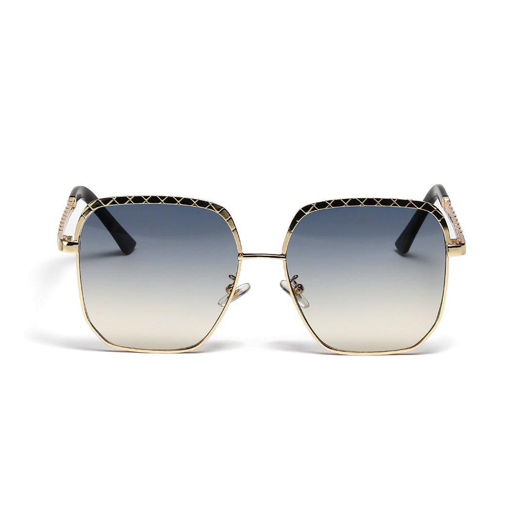 Dame moteriktig oversized solbrille i geometrisk design Luvikno