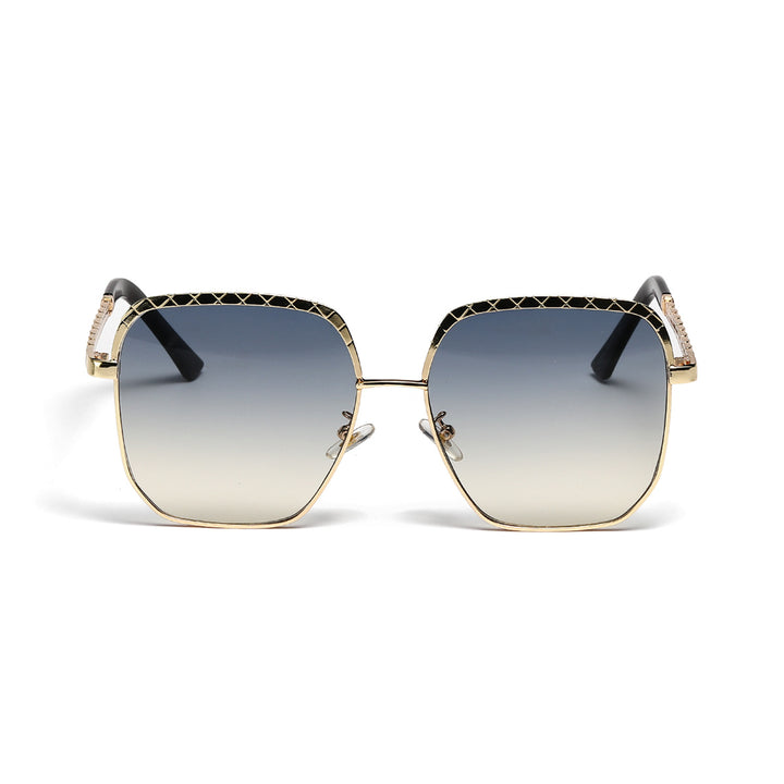 Dame moteriktig oversized solbrille i geometrisk design Luvikno