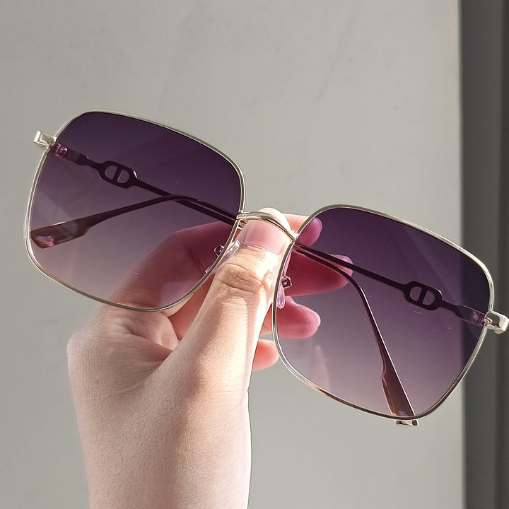 Dame geometrisk oversized solbrille Luvikno