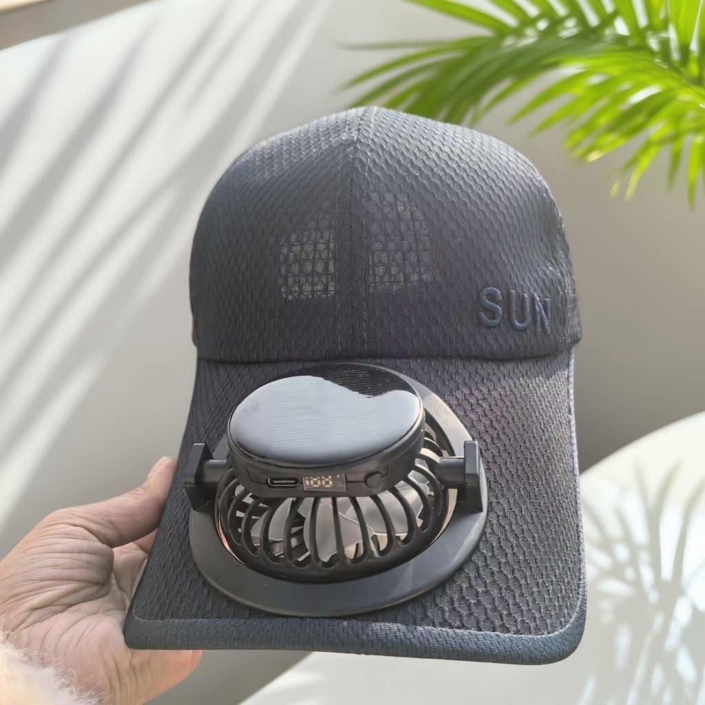 Ventilert baseball caps med avtakbar oppladbar vifte Luvikno
