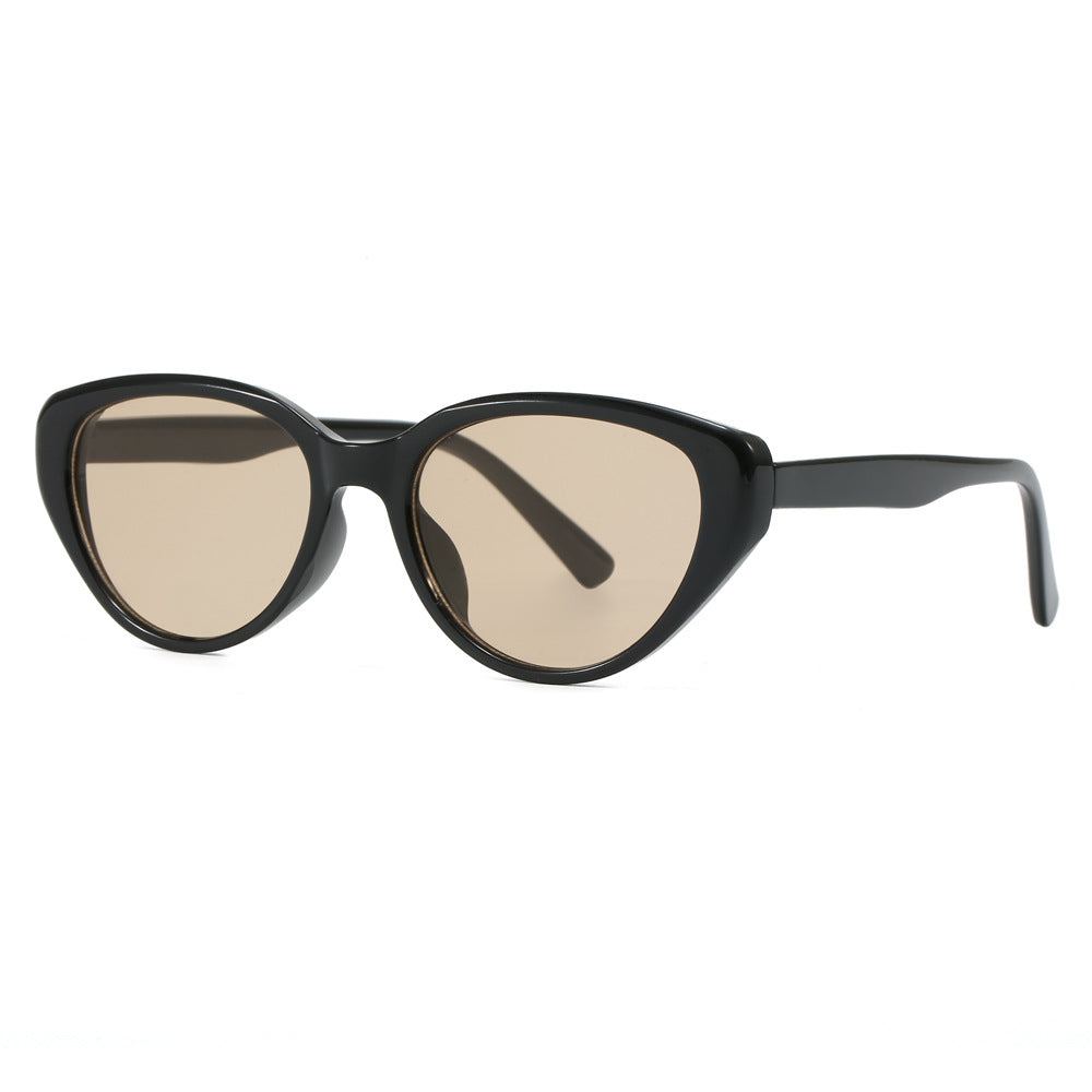 Dame Cat-Eye Solbriller med trendy leopardmønster Luvikno