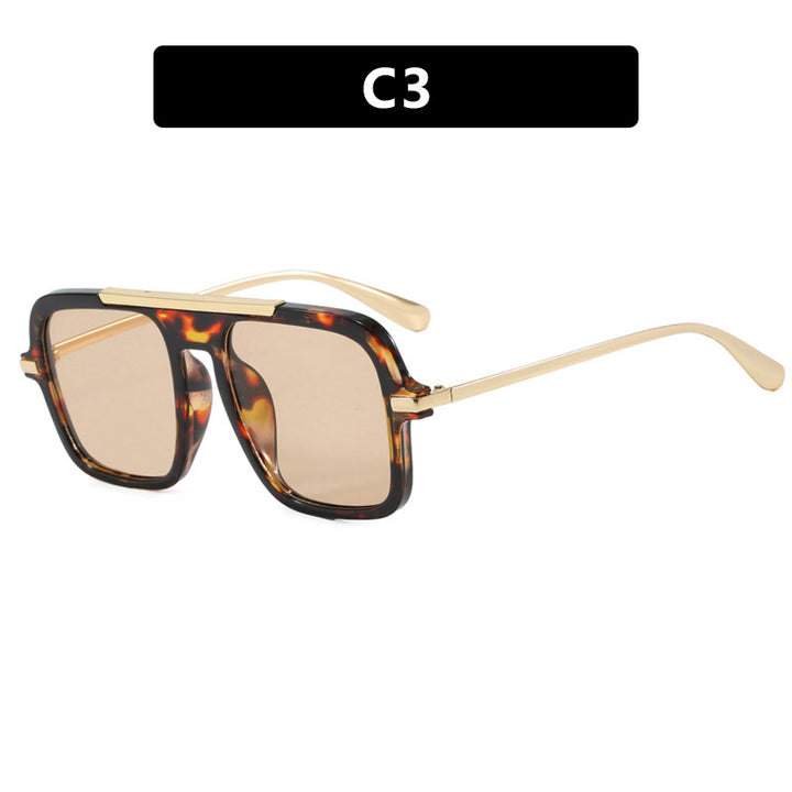 Dame kvadratisk solbrille med luksuriøs metallramme og robuste glass Luvikno