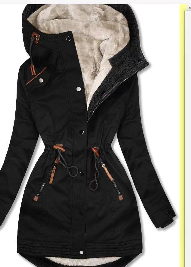 Luvik | Naisten foretti talviparkatakki käytännöllisillä taskuilla ja säädettävällä vyöllä