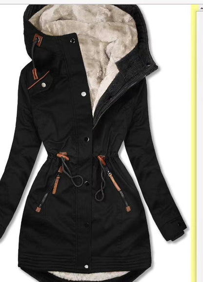 Luvik | Naisten foretti talviparkatakki käytännöllisillä taskuilla ja säädettävällä vyöllä