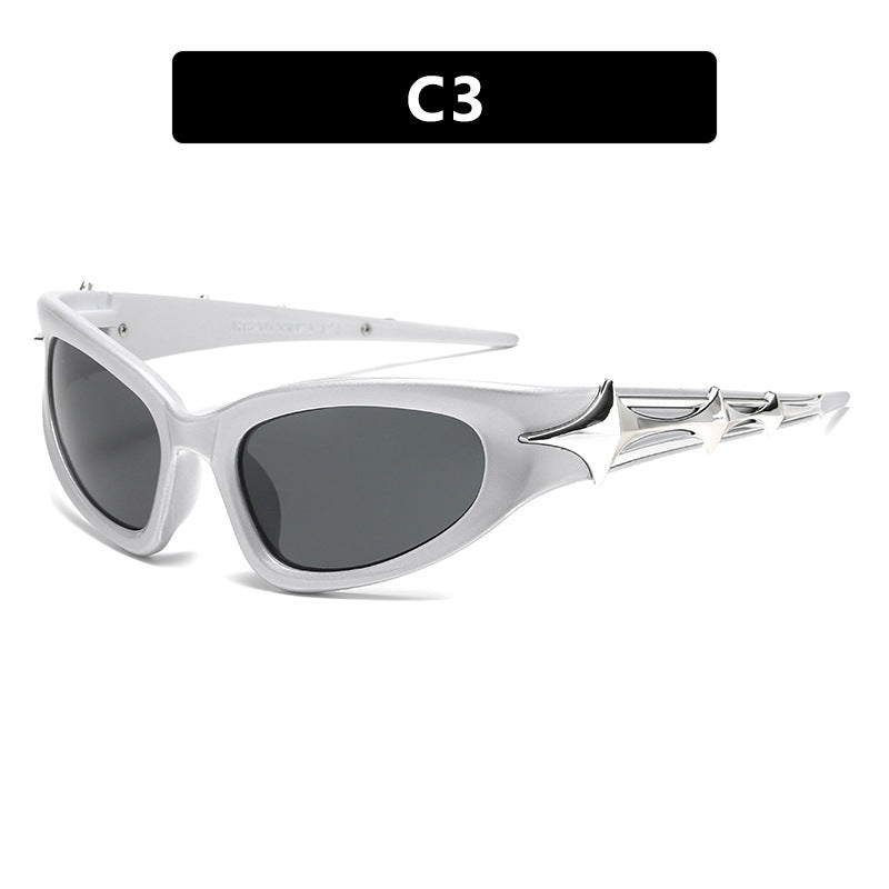 Damer futuristisk solbrille med unikt stjernedesign Luvikno