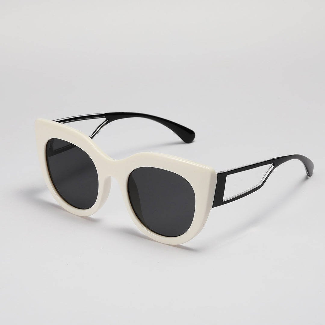 Dame trendy Cat-Eye solbriller med brede UV-beskyttende glas Luvikno