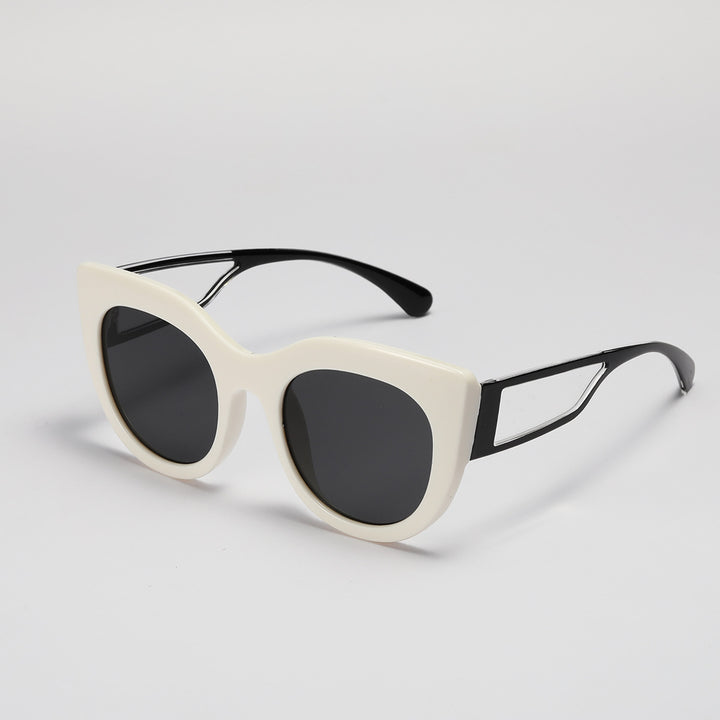 Dame trendy Cat-Eye solbriller med brede UV-beskyttende glas Luvikno