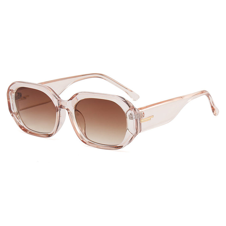 Dame moteriktig geometrisk solbrille med robust design Luvikno