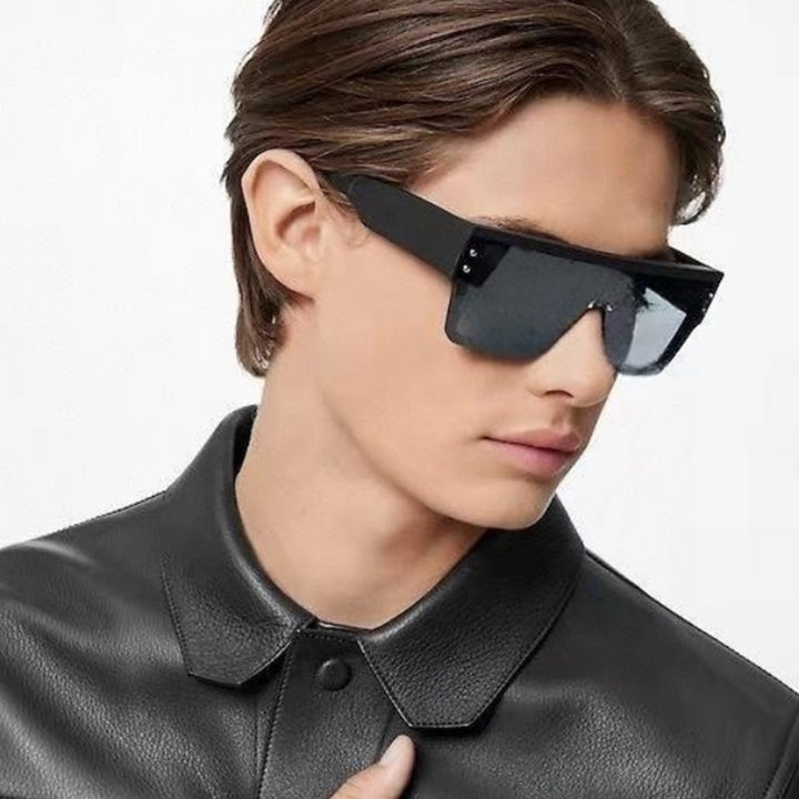 Dame futuristisk Oversized-solbrille med klare glass Luvikno