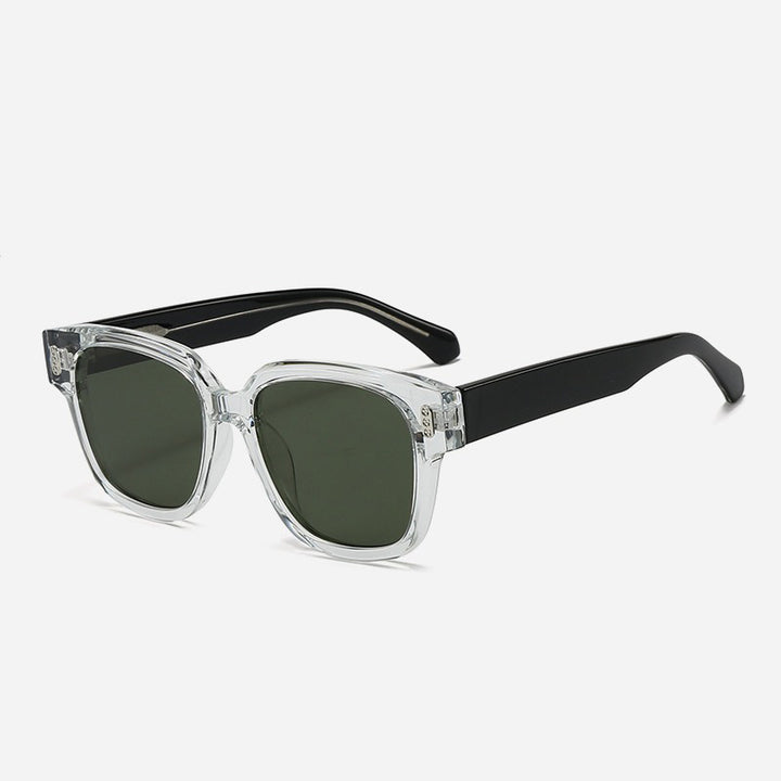 Dames designer solbriller med firkantet ramme og brune glass Luvikno