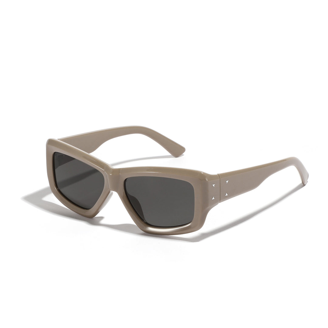 Damer oversized geometrisk solbrille med moderne ramme Luvikno