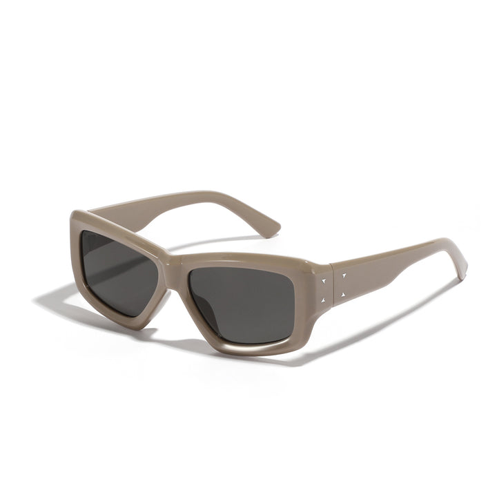 Damer oversized geometrisk solbrille med moderne ramme Luvikno