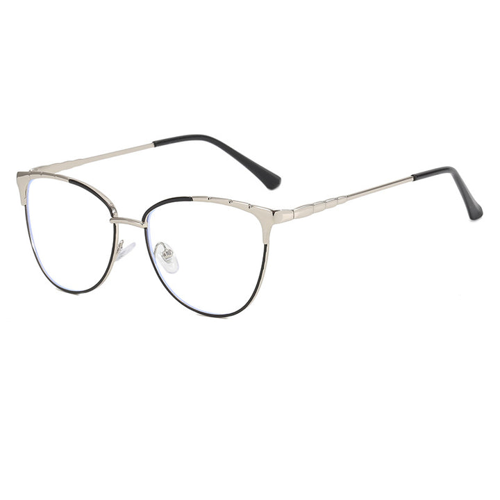 Dame Cat-Eye briller med fine metallakenter Luvikno