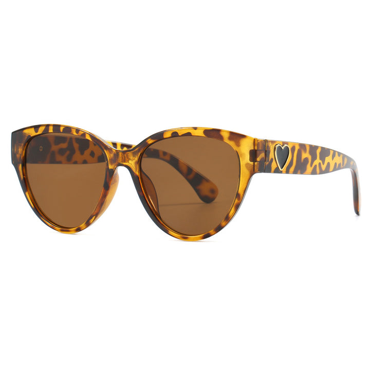 Dame Cat-Eye solbriller med luksuriøst leopardmønster og sjarmerende detaljer Luvikno