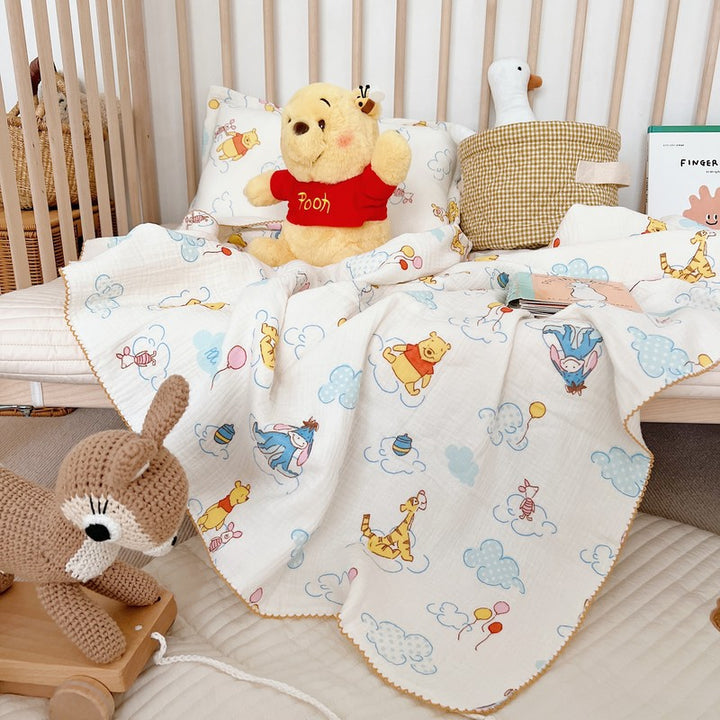 Unisex Cozy Muslin Blanket med Munter Winnie Pooh Motiv Luvikno