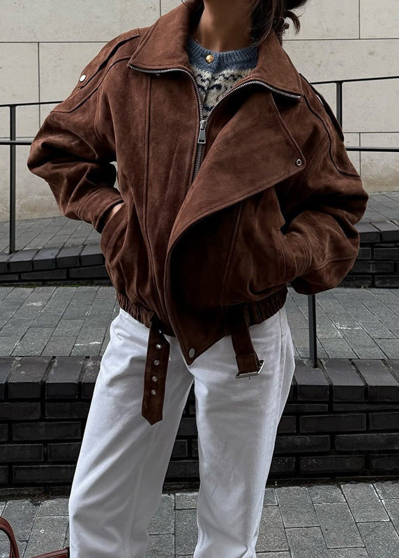 Luvik | Nubuck Moto Bomber Jacket